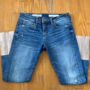 Pilcro Distressed Blue Ankle Jeans
